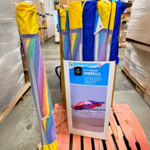 8FT Beach Umbrella Pallet: 120-140 Units, Walmart Overstock