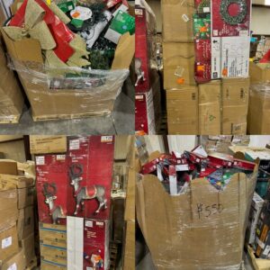 Home Depot Christmas Decor Pallet: Assorted Lights, Inflatables & Trees